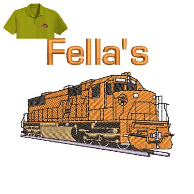 Fella Train Embroidery logo for Polo Shirt.