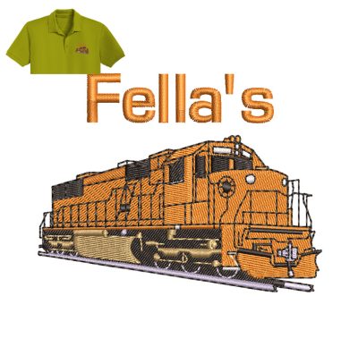 Fella Train Embroidery logo for Polo Shirt.