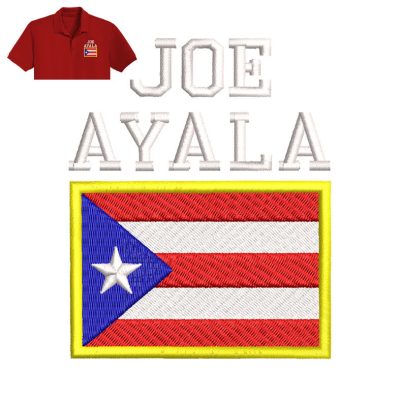 Puerto Rico Embroidery logo for Polo Shirt.