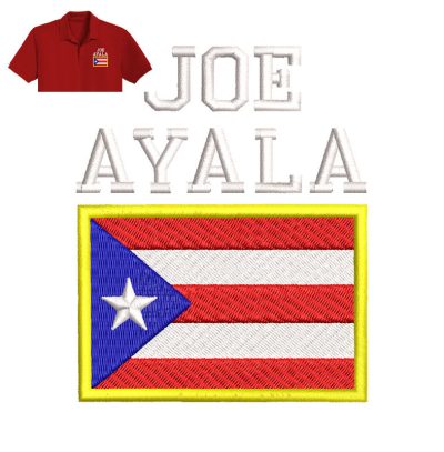 Puerto Rico Embroidery logo for Polo Shirt.