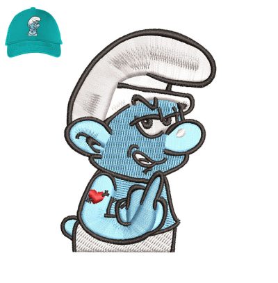 Flighty Smurf Embroidery logo for Cap.