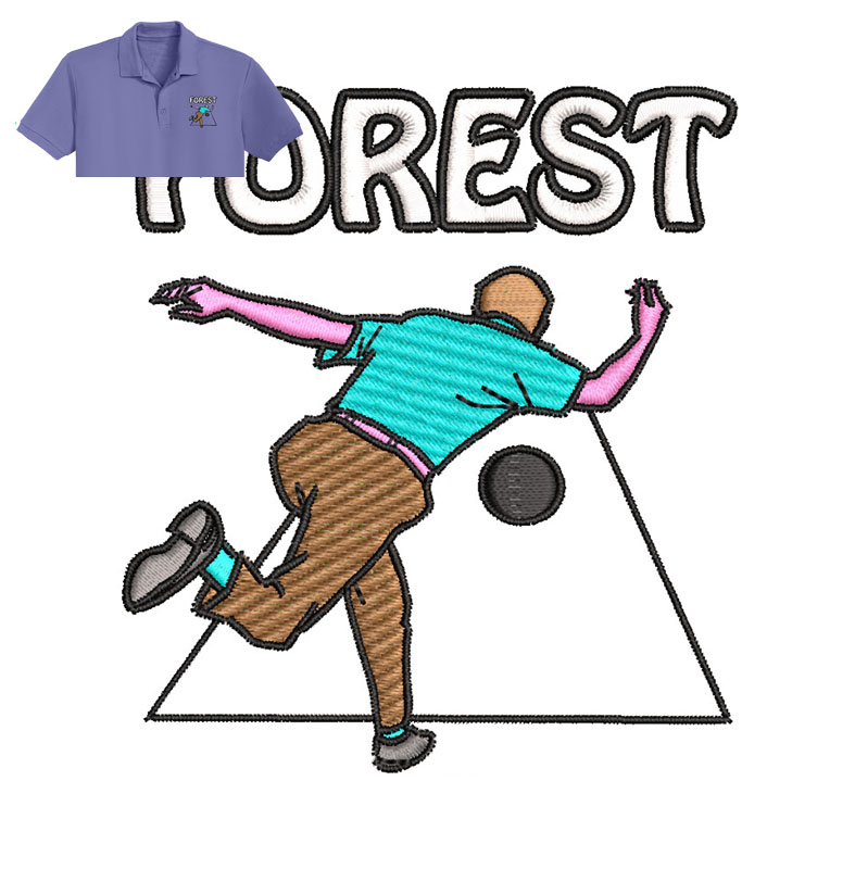 Forest Man Embroidery logo for Polo Shirt.