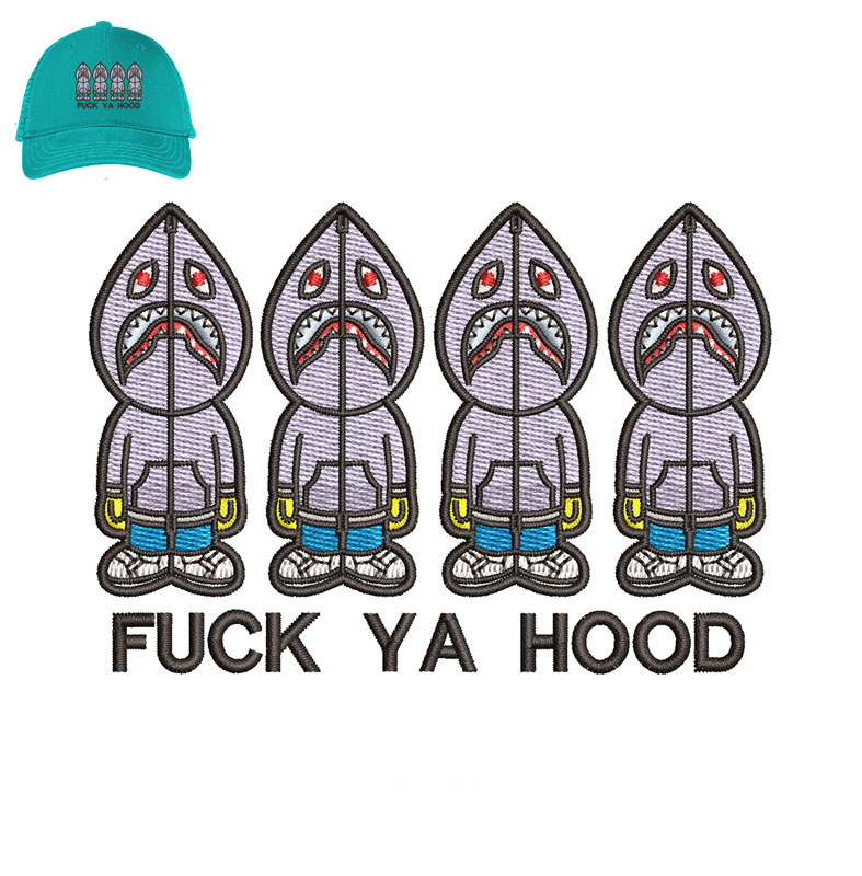 Fuck Ya Hood Embroidery logo for Cap.
