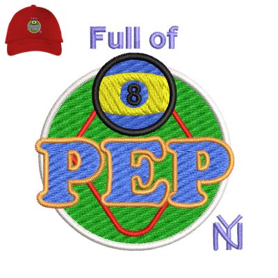 Full Of Pep Embroidery logo for Cap.