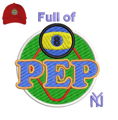 Full Of Pep Embroidery logo for Cap.
