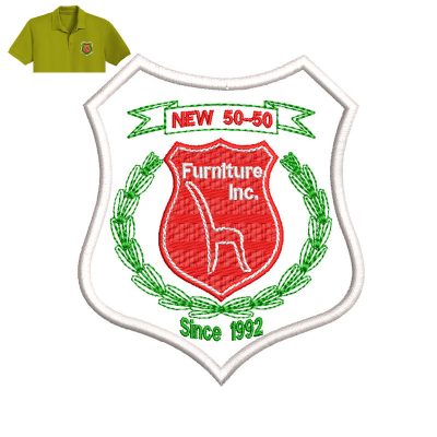 Furniture Inc Embroidery logo for Polo Shirt.