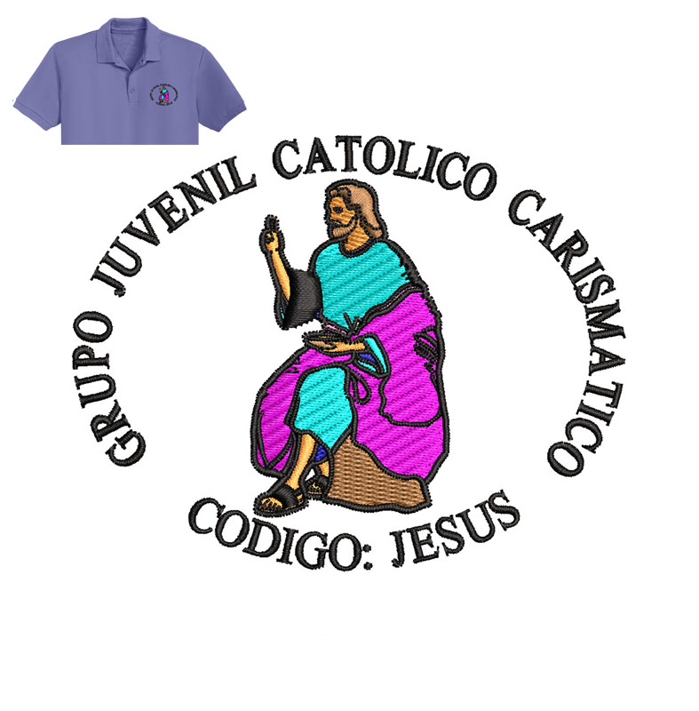 Grupo Juvenil Embroidery logo for Polo Shirt.