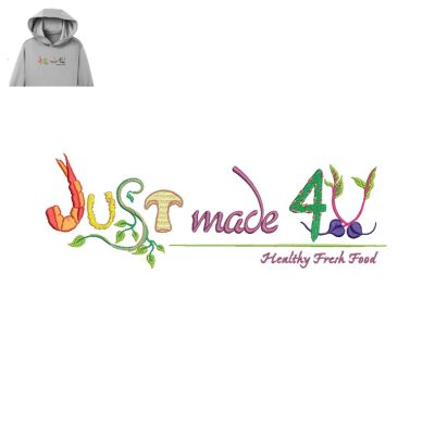 Healthy Fresh Food Embroidery logo for Hoodie.