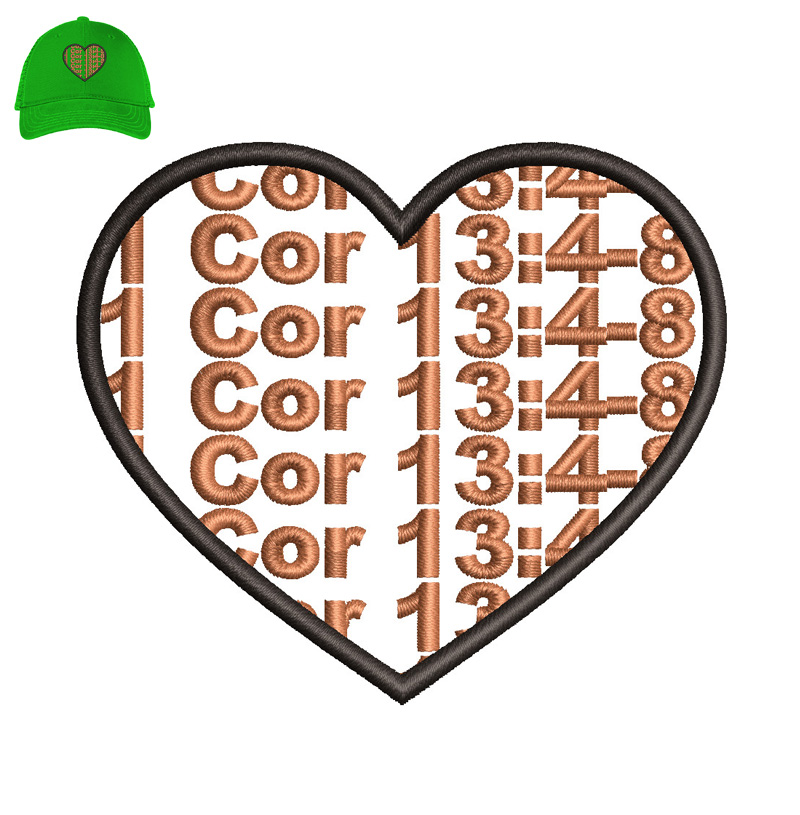 Heart Embroidery logo for Cap.
