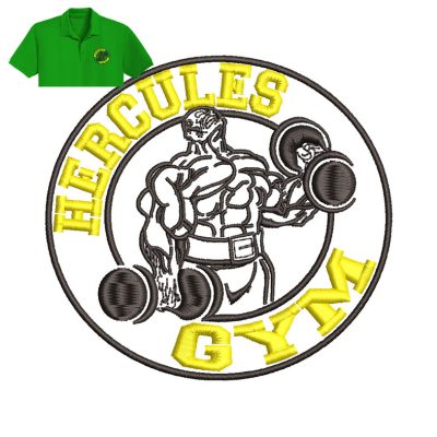 Hercules Gym Embroidery logo for Polo Shirt.