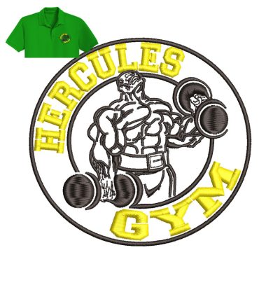 Hercules Gym Embroidery logo for Polo Shirt.