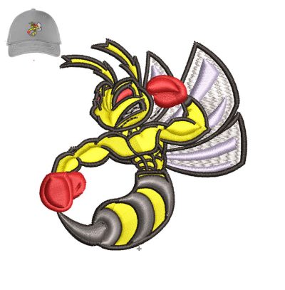 Hornet 3d puff Embroidery logo for Cap.