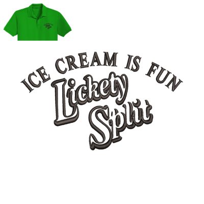 Ice Cream Embroidery logo for Polo Shirt.