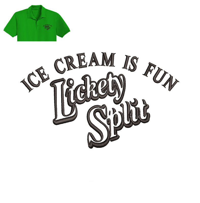 Ice Cream Embroidery logo for Polo Shirt.