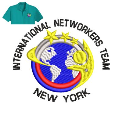 Internarional Networkers Embroidery logo for Polo Shirt.