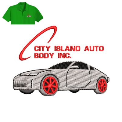 Auto Body Embroidery logo for Polo Shirt.