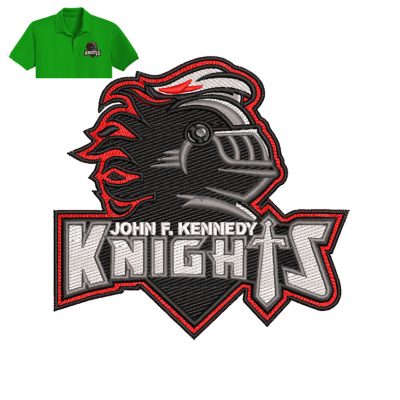 Johan Kennedy Knights Embroidery logo for polo shirt.
