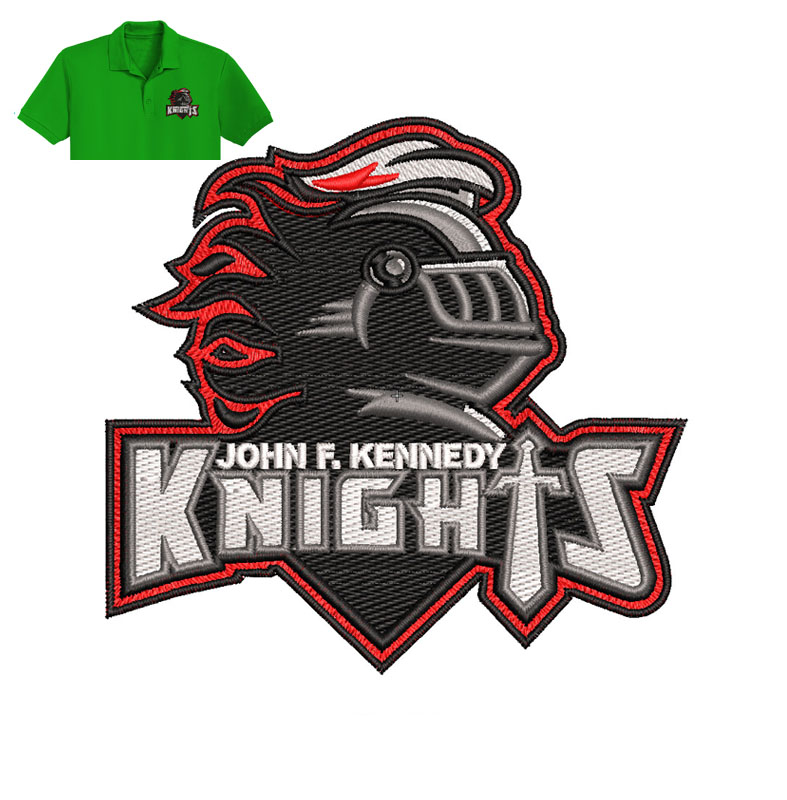 Johan Kennedy Knights Embroidery logo for polo shirt.