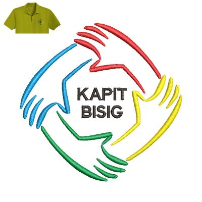 Kapit Bisig Embroidery logo for Polo Shirt.