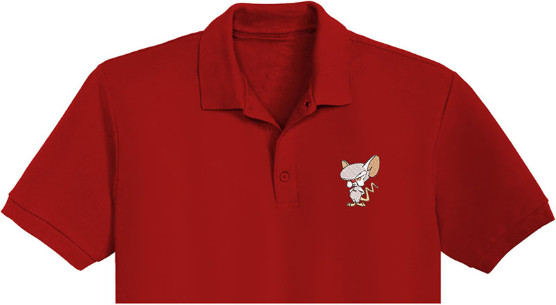 Brain Pinky Embroidery logo for Polo Shirt.