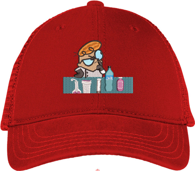 Dexter Cartoon Embroidery logo for Cap.