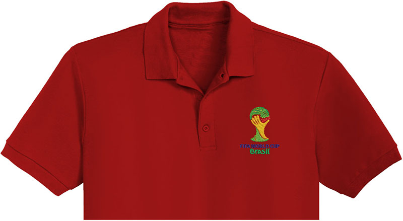 Fifa World Embroidery logo for Polo Shirt.