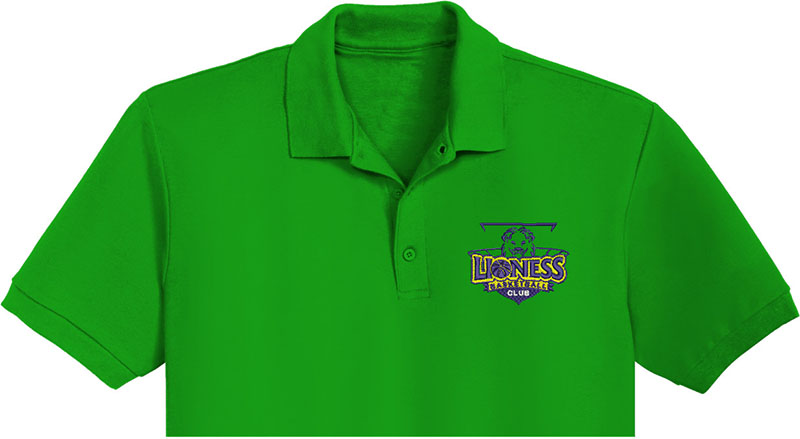 Lioness Basketball Embroidery logo for Polo Shirt.