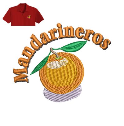 Mandarineros Embroidery logo for Polo Shirt.