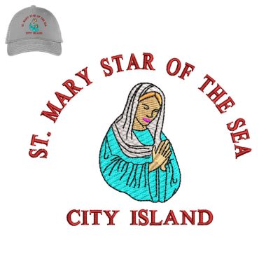 Mary Star Embroidery logo for Cap.