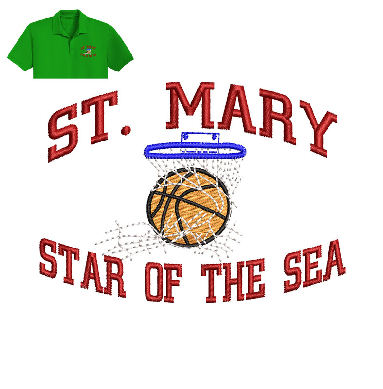St. Mary Embroidery logo for Polo Shirt.