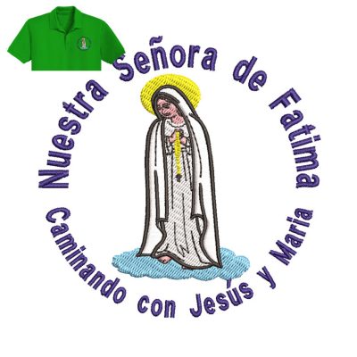 Mary's Fiat Prayer Embroidery logo for Polo Shirt.