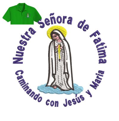 Mary's Fiat Prayer Embroidery logo for Polo Shirt.