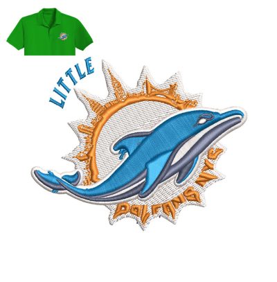 Miami Dolphin Embroidery logo for polo Shirt.
