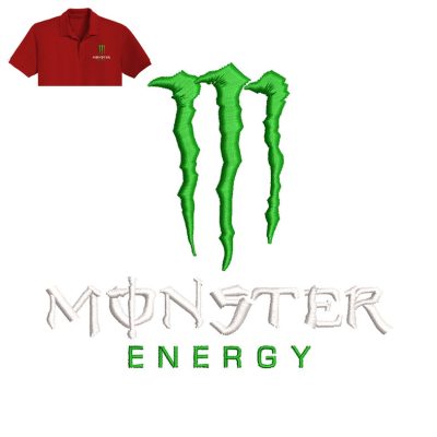 Monster Energy Embroidery logo for Polo Shirt.