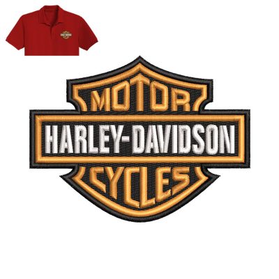 Motor Harley Embroidery logo for Polo Shirt.