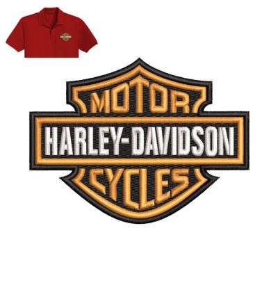 Motor Harley Embroidery logo for Polo Shirt.