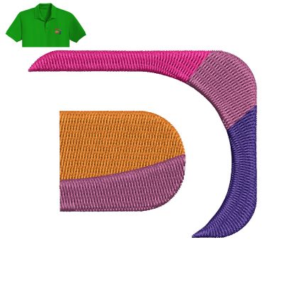 Multi color D Embroidery logo for Polo Shirt.