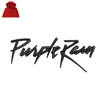 Purple Rain Embroidery logo for Hoodie.