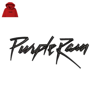 Purple Rain Embroidery logo for Hoodie.