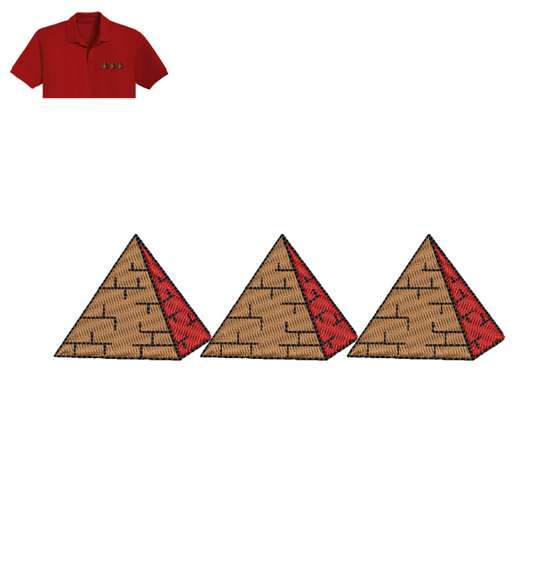 Pyramid Embroidery logo for Polo Shirt.