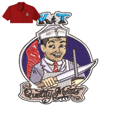 Quatily Meats Embroidery logo for Polo Shirt.