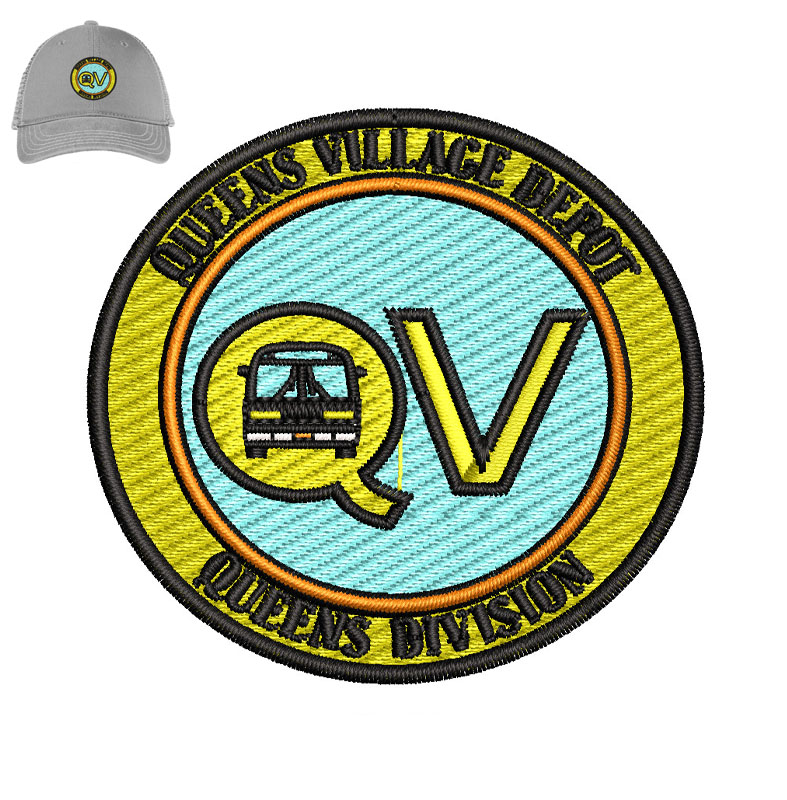 Queen Village Depot Embroidery logo for cap.