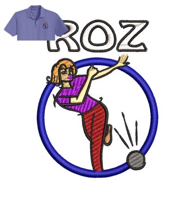 Roz Girl Embroidery logo for Polo Shirt.