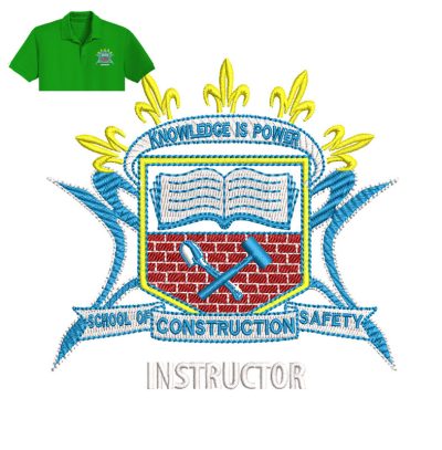 School Of Construction Embroidery logo for Polo Shirt.