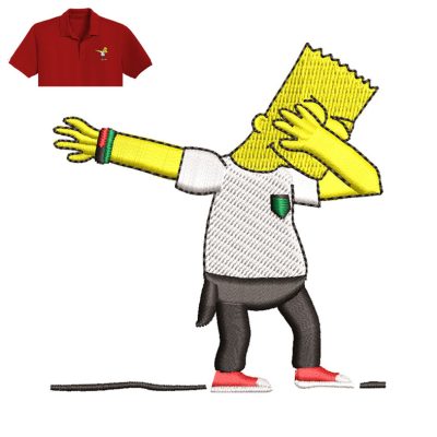 Simpsons Dab Embroidery logo for Polo Shirt.