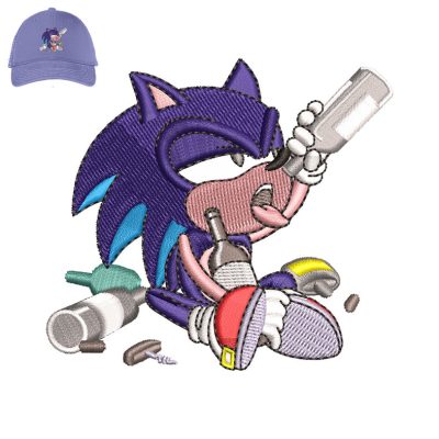 Sonic Character Embroidery logo for Cap.