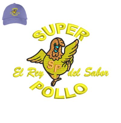 Super Pollo Embroidery logo for Cap.