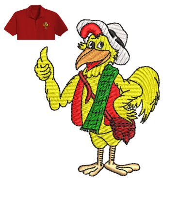 Best Chicken Embroidery logo for Polo Shirt.