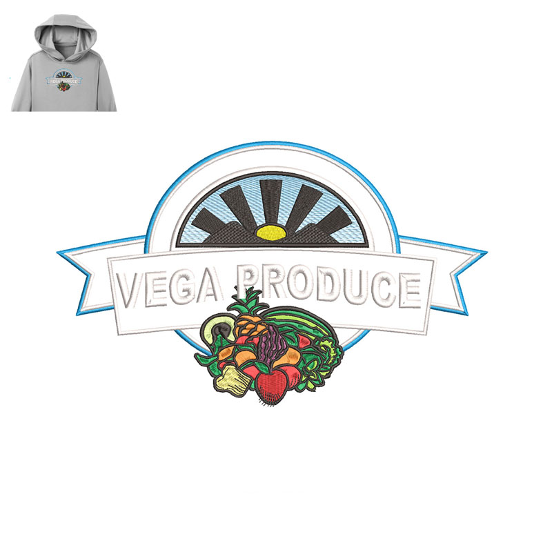 Vega Produce Embroidery logo for Hoodie.