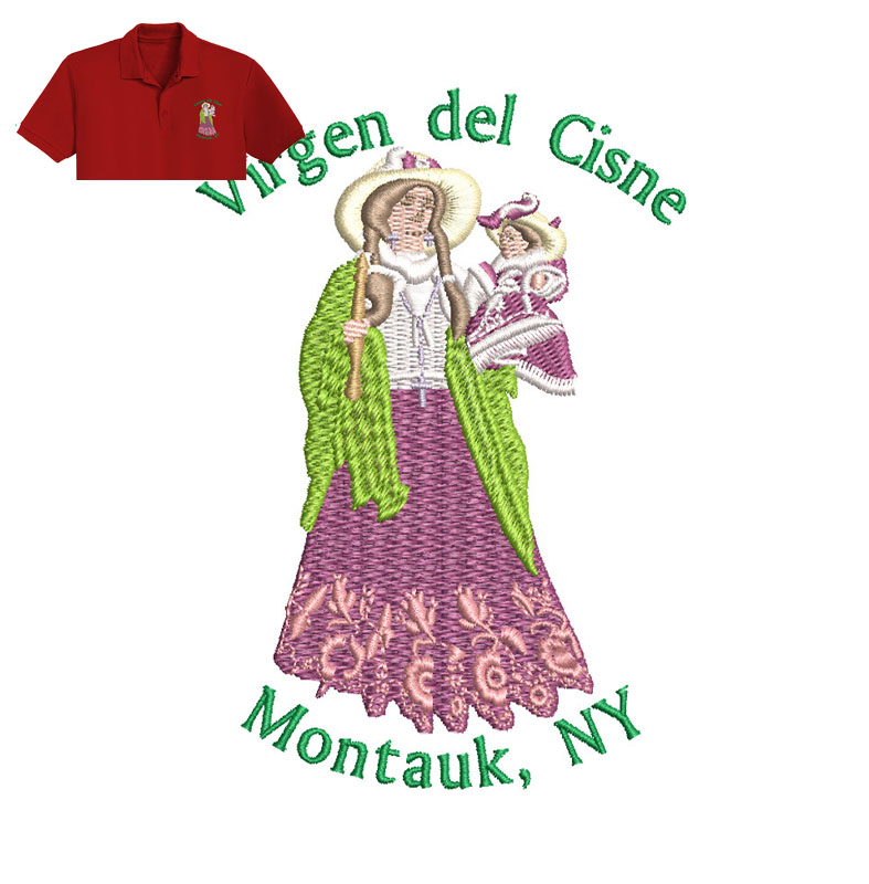 Virgen Del Cisne Embroidery logo for Polo Shirt.